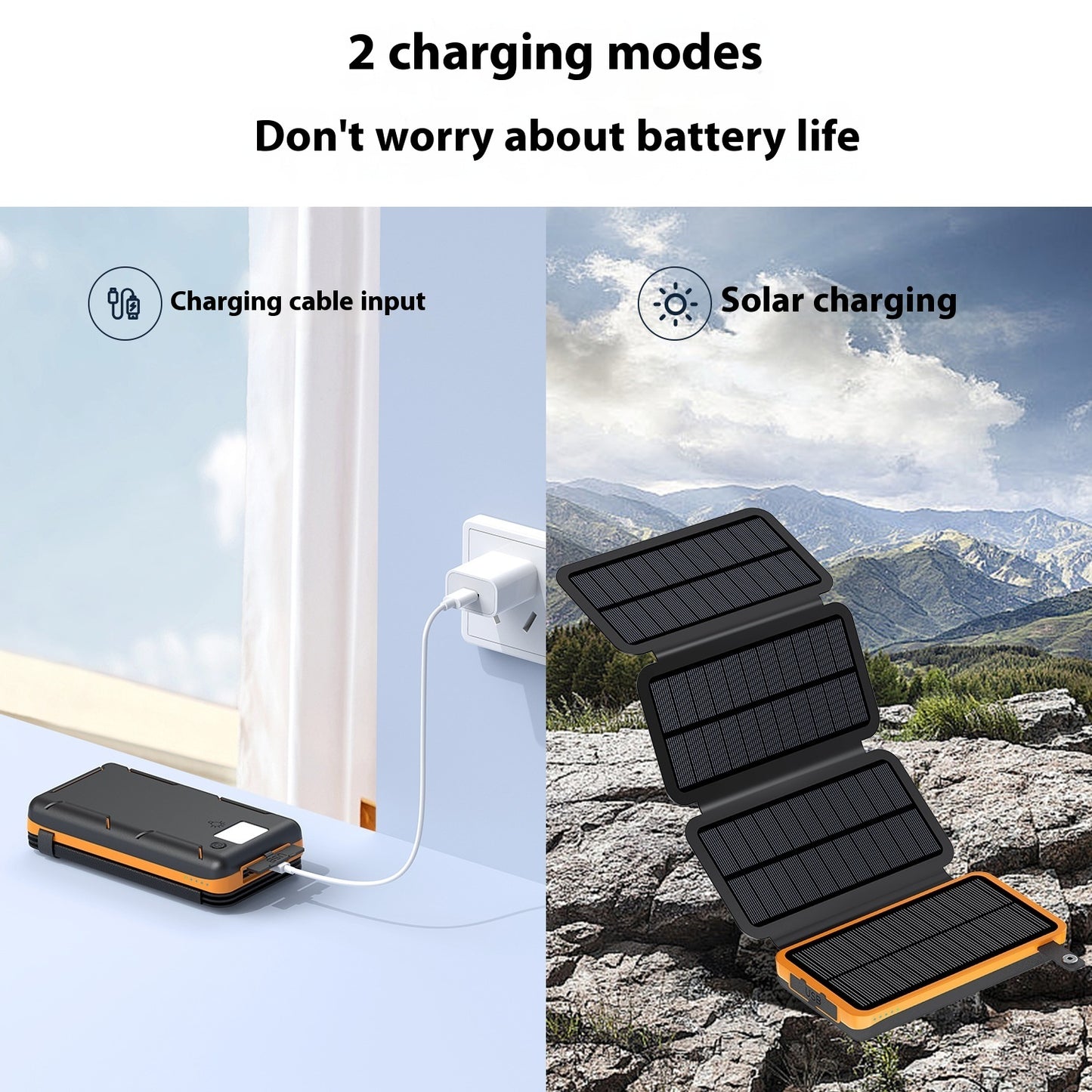 10000mAh Portable Solar Power Bank