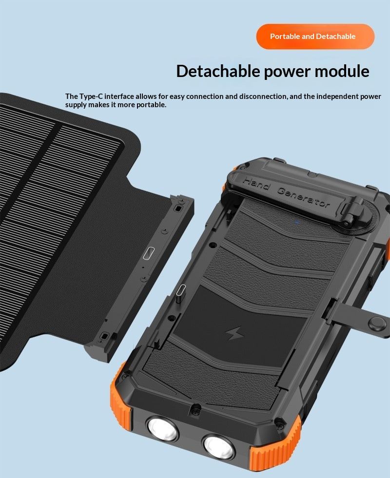 20,000 mAh Hybrid Solar Power Bank: Unlimited Energy (Solar + Dynamo)