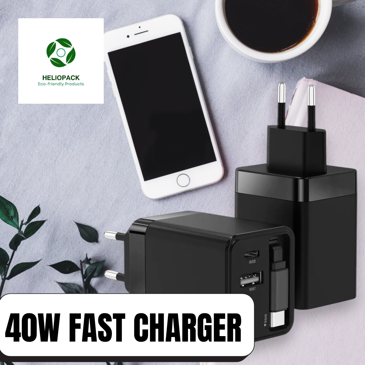 PD40W Flexible Cable Phone Charger