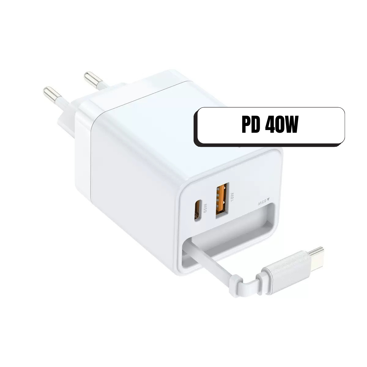 PD40W Flexible Cable Phone Charger