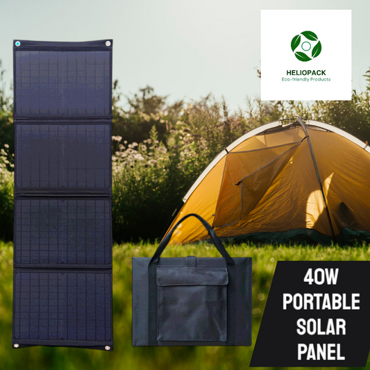 40W Foldable Solar Panel, 5V and 12V for Phone, Laptop, Power Bank