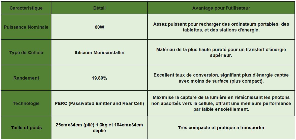 60W Portable Solar Panel: Eco-Responsible Freedom