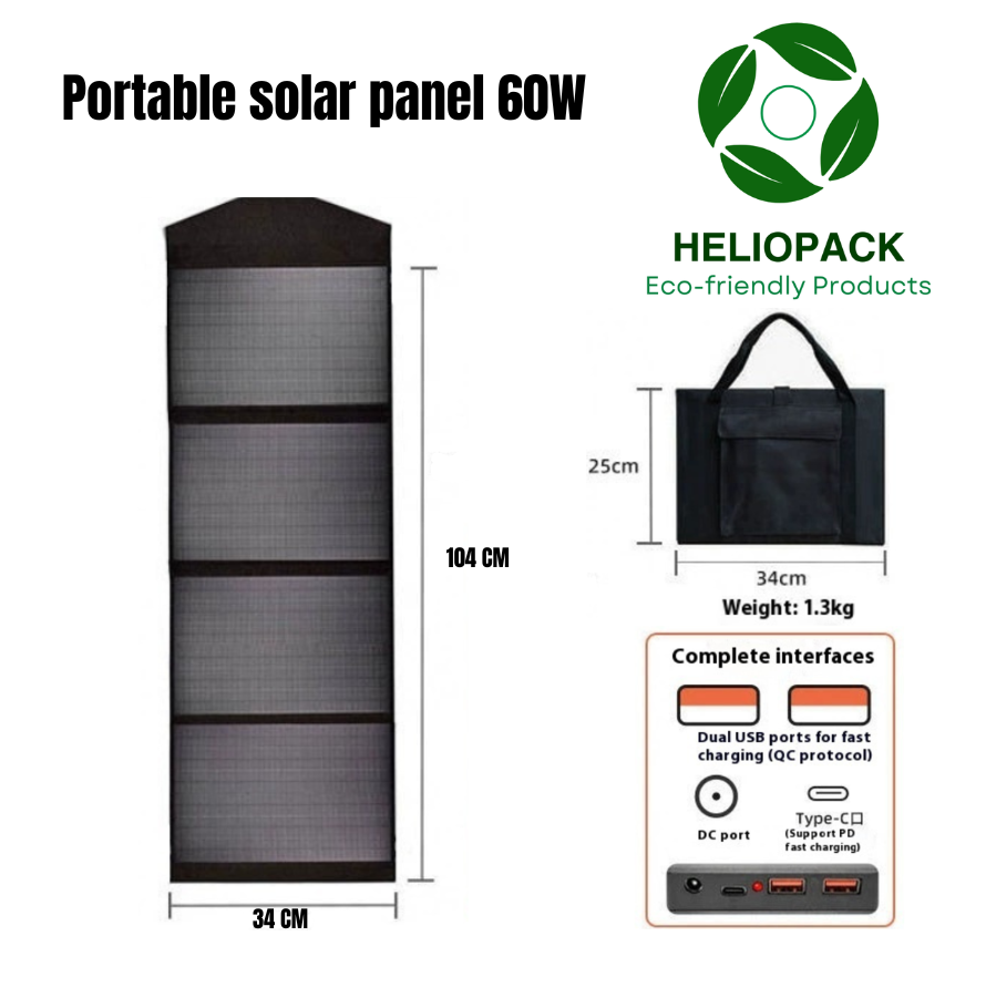 60W Portable Solar Panel: Eco-Responsible Freedom