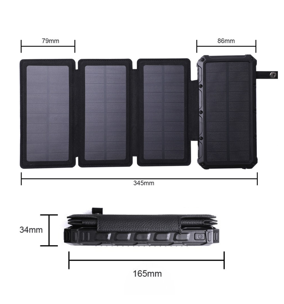 Batterie Externe Solaire 20000 mAh – 4 Panneaux Integrés Pliables