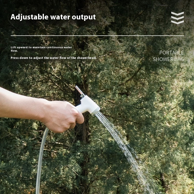 Portable solar shower for camping