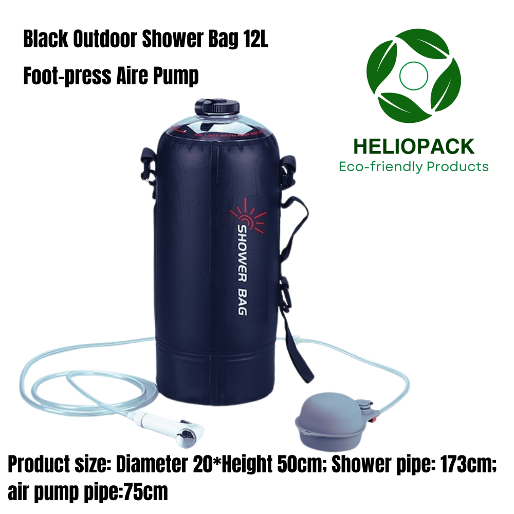 Portable solar shower for camping