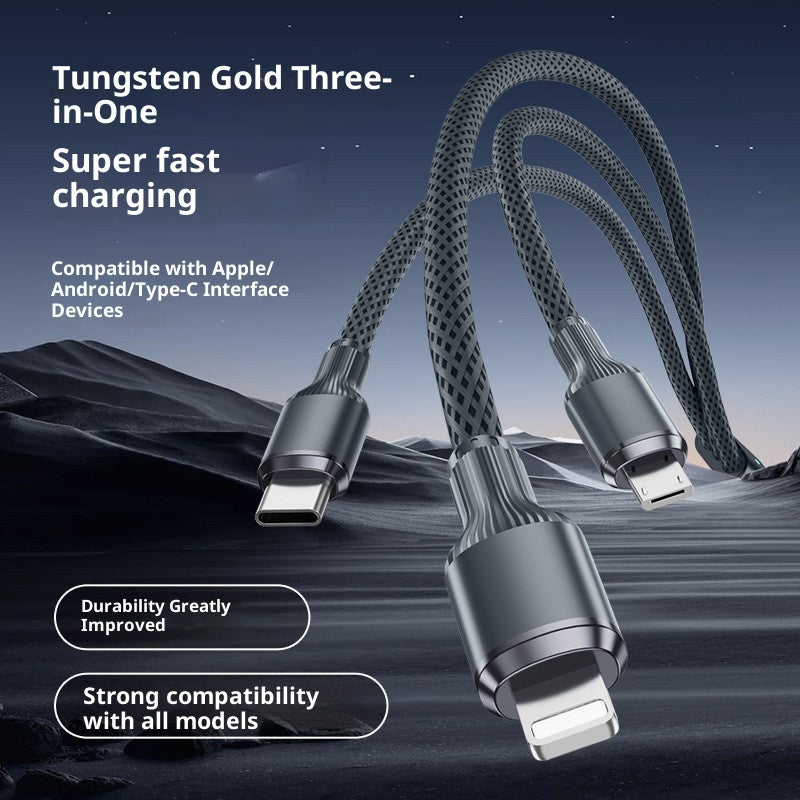 3-in-1 Fast Charging Cable – USB to Lightning / Micro-USB / Type-C