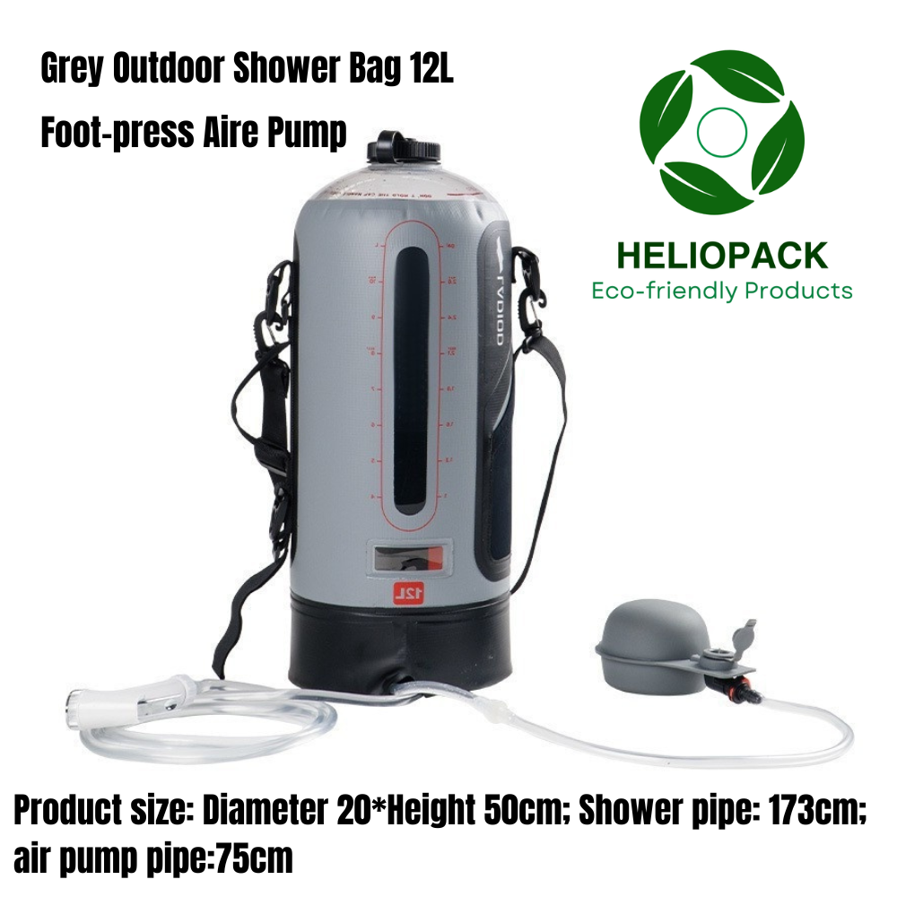 Portable solar shower for camping
